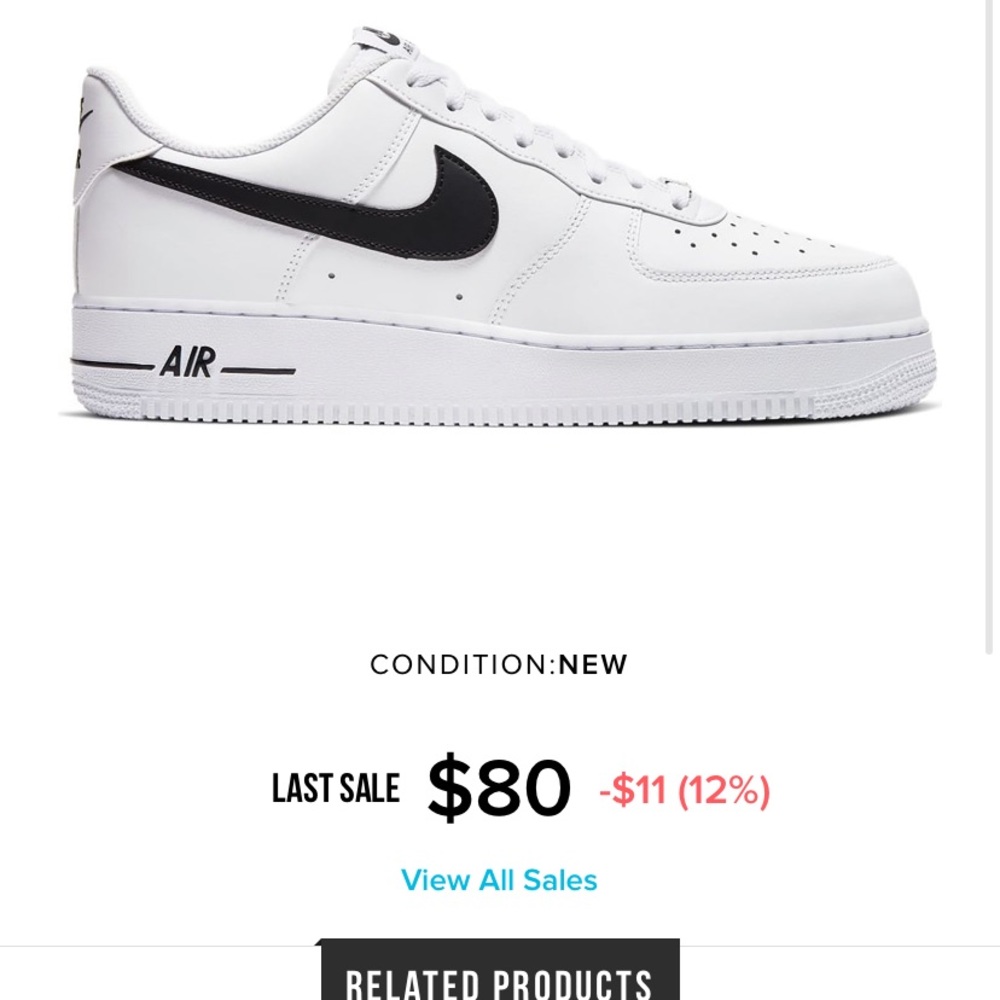 Nike air forces 1s white and black 2020